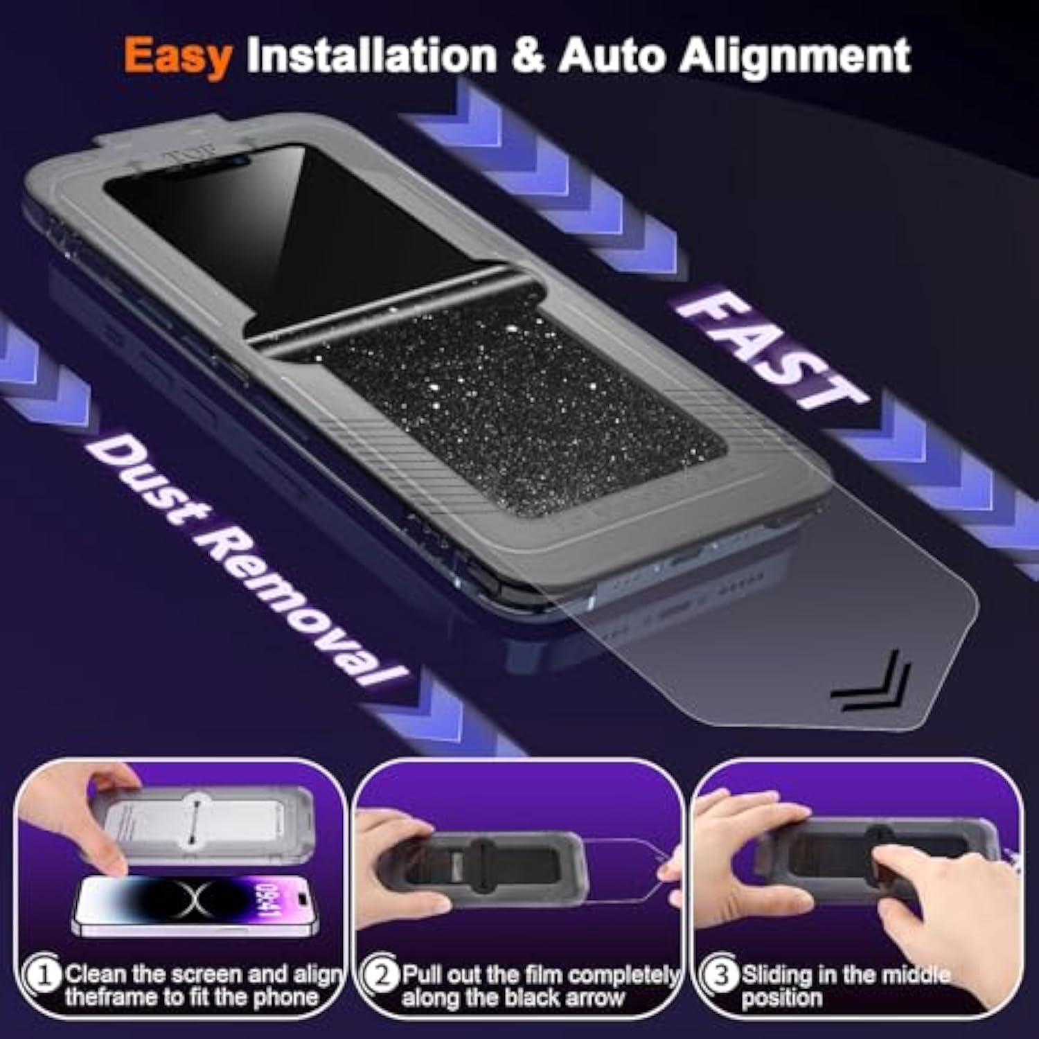 2 Pack iPhone 14 Pro 6.1 Inch Screen Protector 9H Tempered Glass Bubble-Free