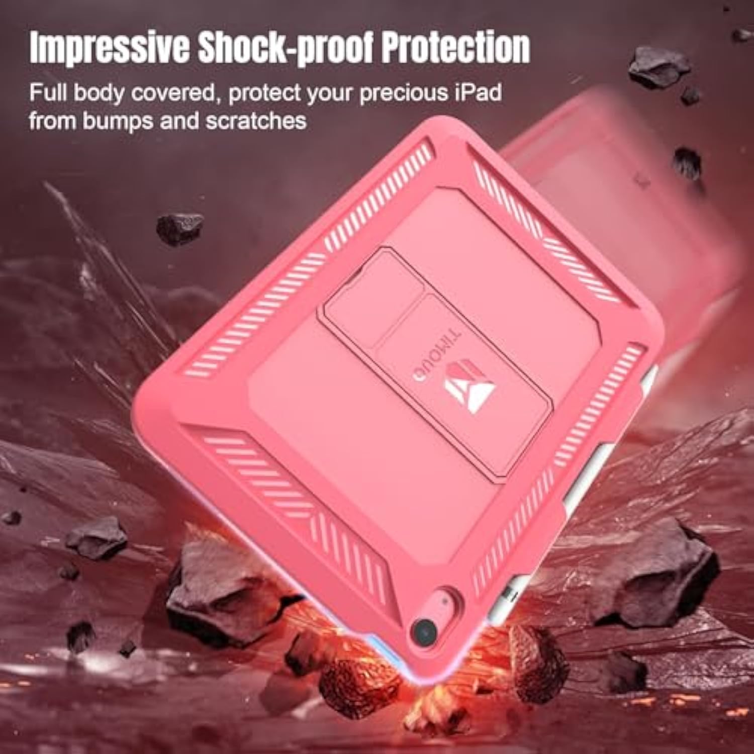 Case For (A16) 11Th Generation 11 Inch 2025, 10Th Generation Case 2022 With Screen Protector, Heavy Duty Shockproof Rugged Protective Cover, Watermelon Pink