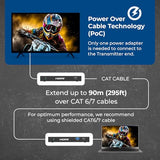 4K @ 120Hz HDMI Over Ethernet Extender Balun - HDBaseT UltraHD 8K@30hz CAT6/7 Cable with HDR, CEC & IR Control, RS-232 Up to 400 Ft Power Over Cable