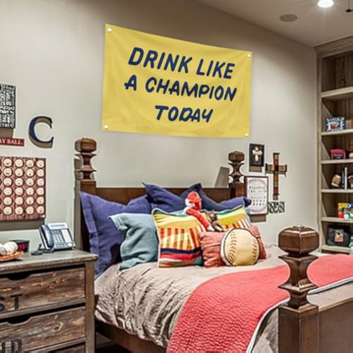 3x5 Ft "Drink Like A Champion Today" Beer Flag Banner Dorm/Man Cave Decor