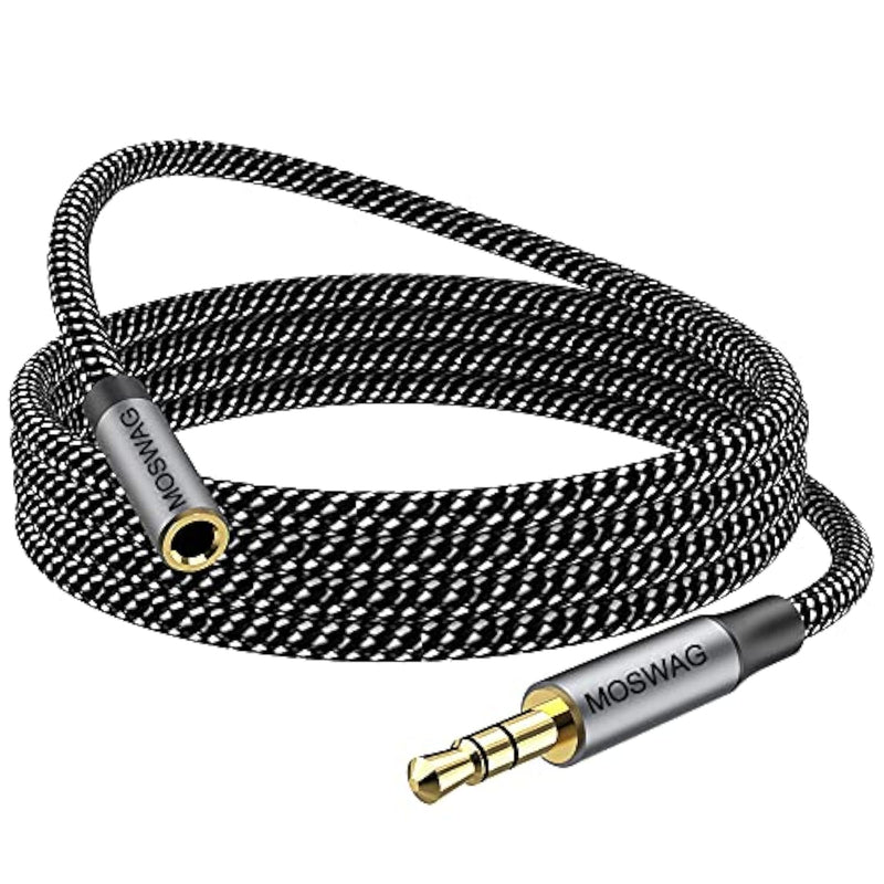 3.5Mm Extension Cable 6.6Ft/2Meter Audio Male To Female Stereo Extension Adapter Nylon Braided Cord Compatible For Home/Car Stereos Smartphones Headphones Tablets Media Players And More