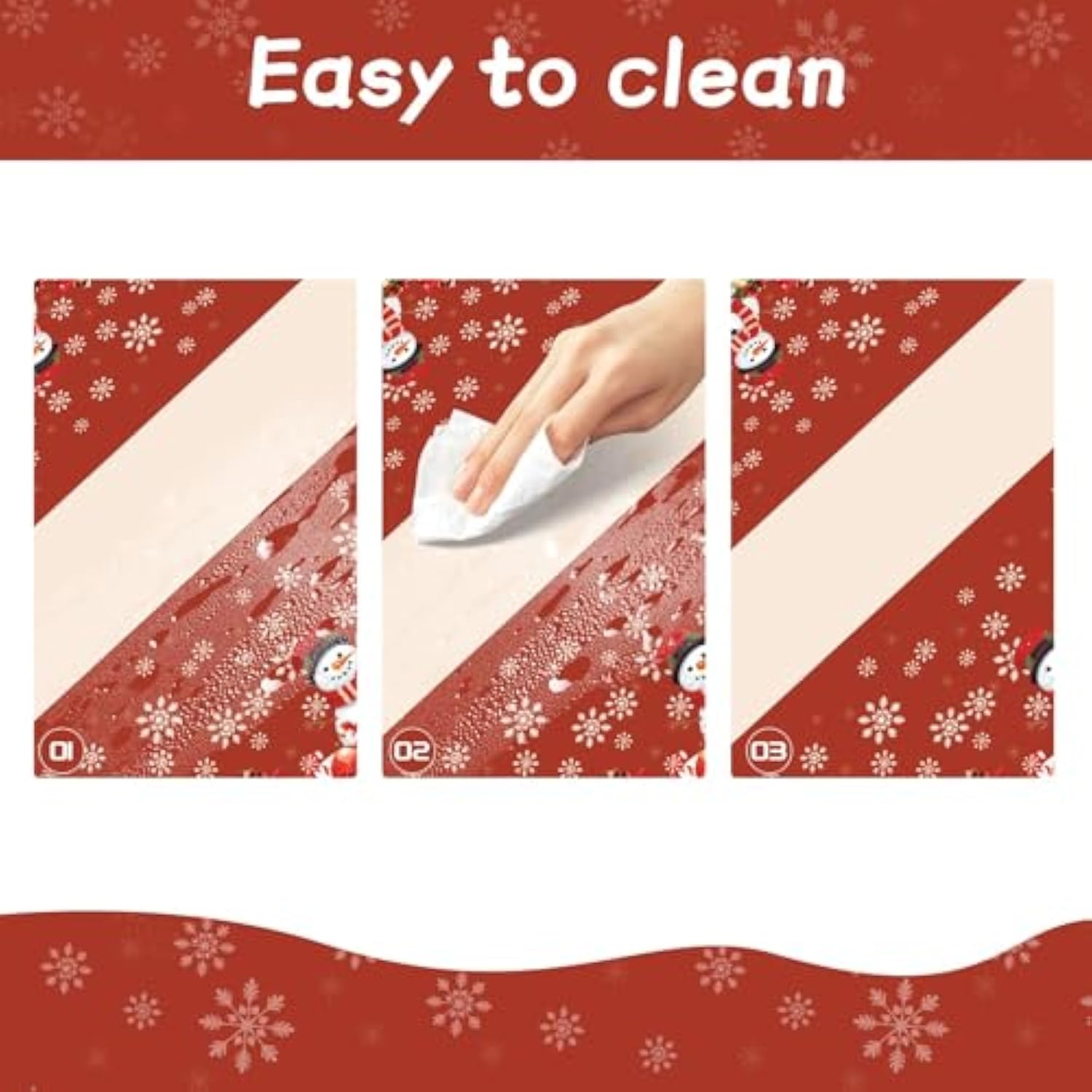 3 Pack Christmas Tablecloths,Disposable Plastic Tablecloths 54" X 108" Christmas Decorations,Xmas Snowman Table Cloths For Party Supplies,Plastic Table Covers For Home,Dinner,Indoor Or Outside