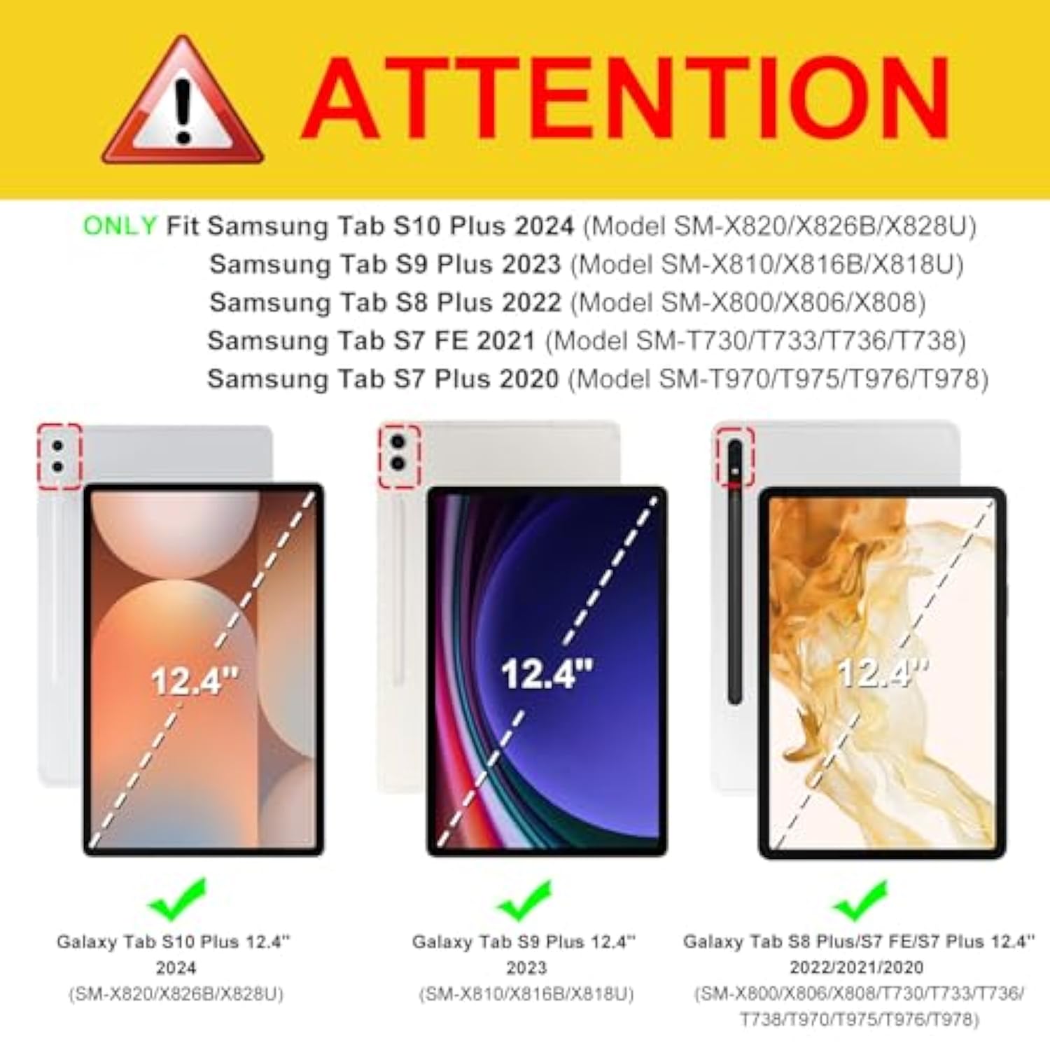 Fintie Case for Samsung Galaxy Tab S9 Plus 2023/S8 Plus 2022/S7 FE 2021/S7 Plu