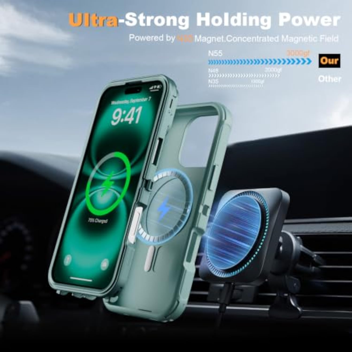 Magnetic Heavy Duty Case for iPhone 16 Plus 6.7 Inch