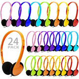 Kids Headphones Bulk 24 Pack Multi Color For School Classroom Students Childre