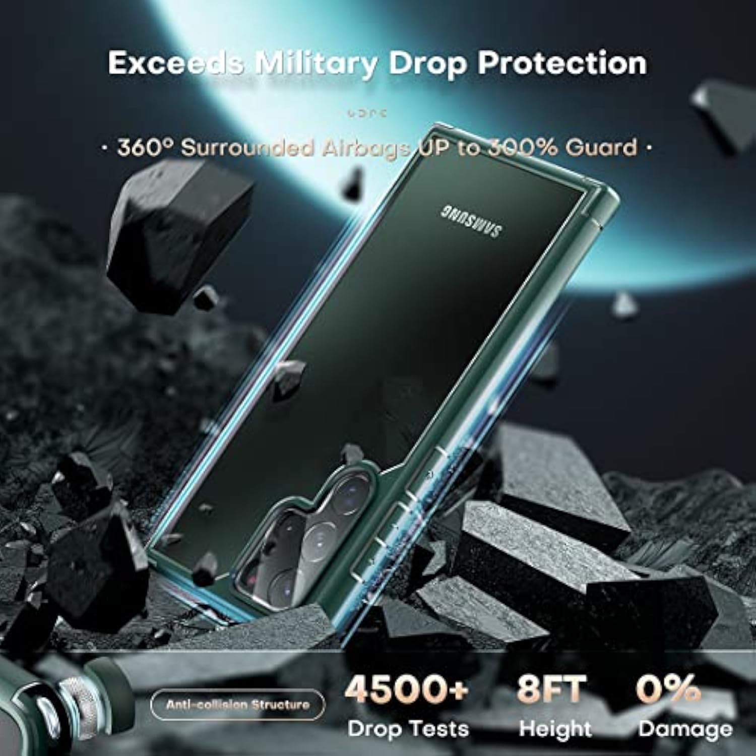 For Samsung Galaxy S22 Ultra Case, Translucent Matte Hard Back [ Grade Shockproof] [Anti-Scratch & Anti-Fingerprint] Slim Fit Protective Cover For Galaxy S22 Ultra Case 6.8'', Navy Blue