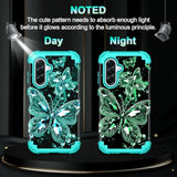 For Galaxy A36 5G/A56 5G Case,Glow In The Dark Three Layer Heavy Duty Shockproof Full Protection Hard Plastic Bumper+Soft Silicone Protective Case For Samsung Galaxy A36/A56 5G 2025,Blue Black