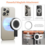Magnetic Selfie Light - Magsafe Compatible Led Phone Light Included Sticky Ring, 6 Lighting Modes Ring Light For Phone Tiktok Zoom Live Streaming Vlogging Video Conference - Black