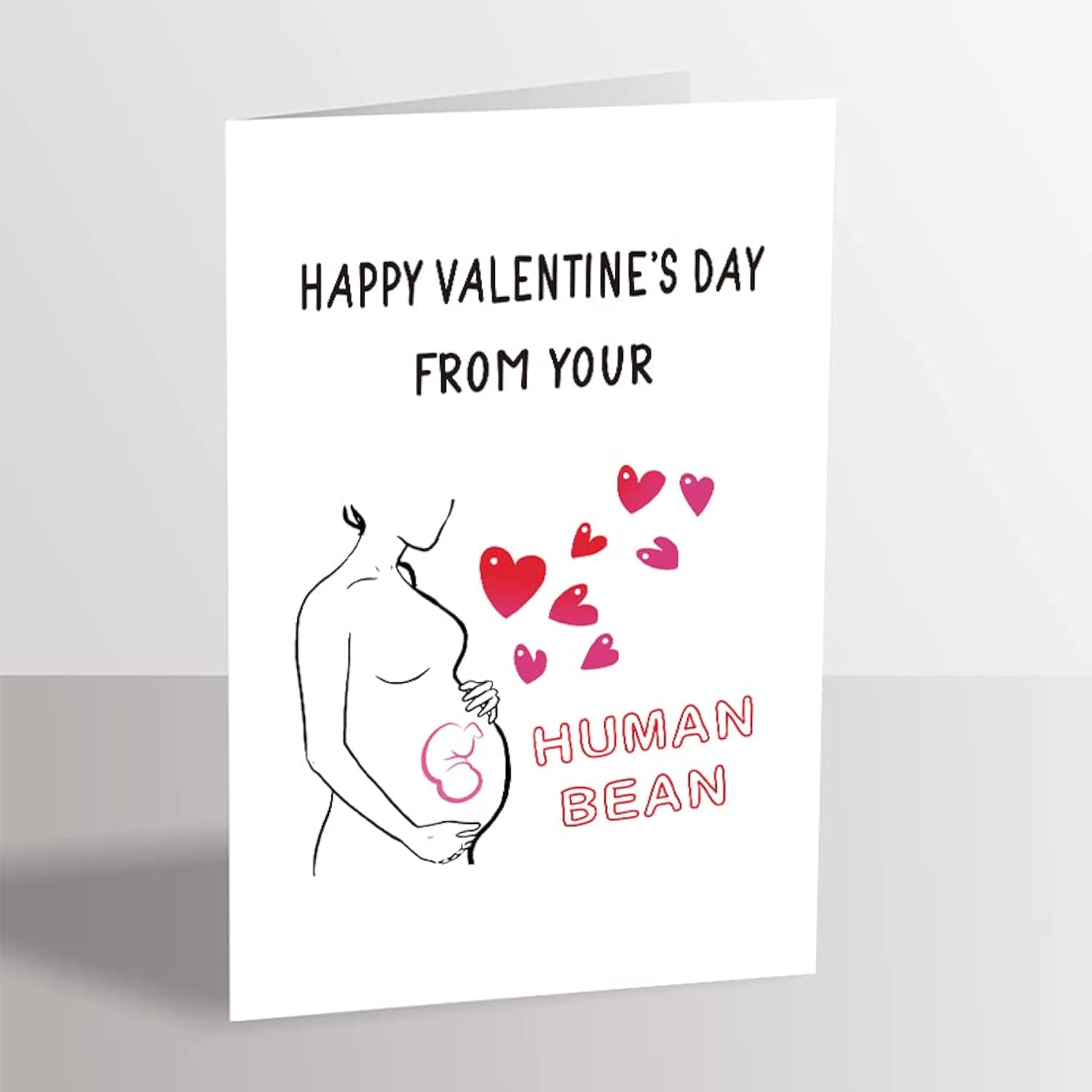 Dad To Be Valentine'S Day Card, Pregnant Mom Valentines Card For Husband, Vday Gift From Wife Baby