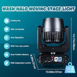 300W Moving Head Dj Light 7X40W Led Stage Lights Rgbw Beam & Wash & Halo Dmx512 Sound Activated For Parties Club Disco Events Wedding Church Opera