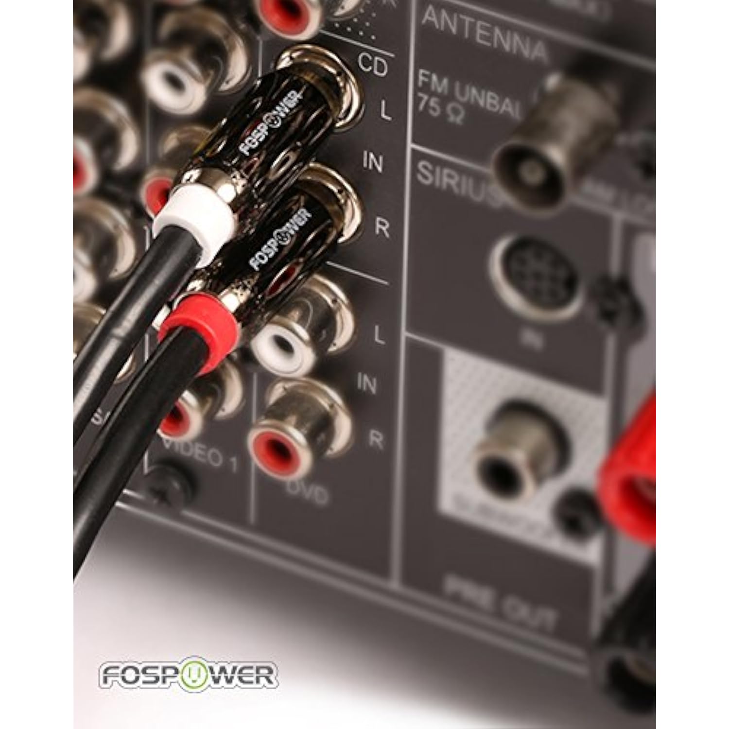 FosPower 2 RCA M/M Stereo Audio Cable [24K Gold Plated | Copper Core] 2RCA Male to 2RCA Male [Left/Right] Premium Sound Quality Plug - 3ft