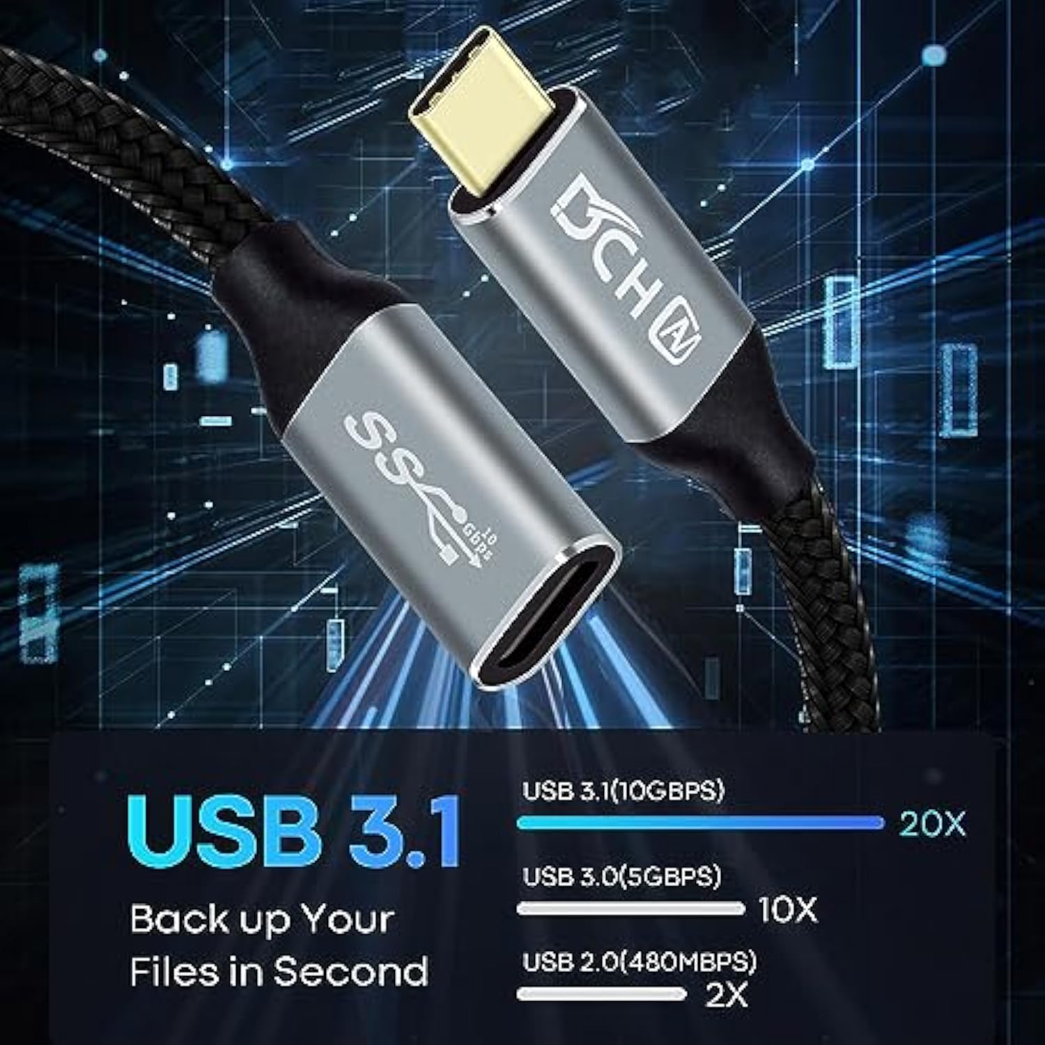 6Ft 100W Usb C To Usb C Cable 4K Video Output 10Gbps Data Transfer 3.1 Gen 2 P