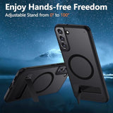 Magnetic Case For Samsung Galaxy S22 Plus, Compatible With Magsafe,Adjustable Kickstand,Translucent Matte Anti-Fingerprint,Shockproof Protective Phone Case For Galaxy S22+ Case