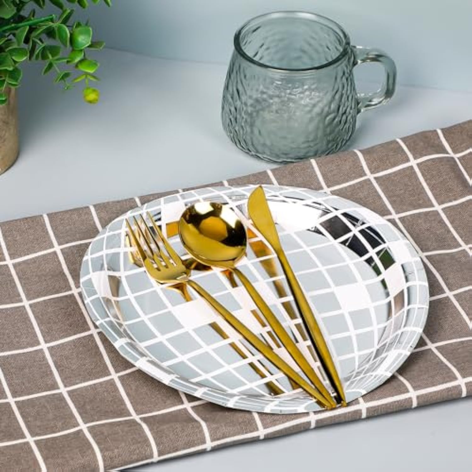 50 Pcs Disco Paper Plates Silver Foil Disposable Plates 70S Disco Party Supplies Bachelorette Plates Disco Ball Dessert Dinner Plates For Birthday 70S Disco Party Wedding(7"",9""), Small