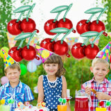 6 Pcs 20" Cherry Foil Balloons Red Fruit Mylar for Summer Parties & Showers