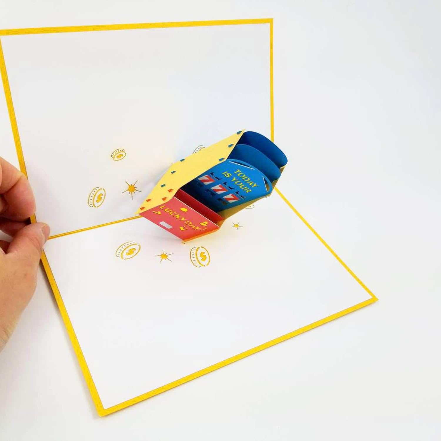 Lucky Slot Pop Up Card, 3D Pop Up Greeting Card - Birthday, Just Because, Congratulations, Celebration For Son, Daughter, Girl, Boy, Husband, Wife (Lucky Slot Pop Up Card)