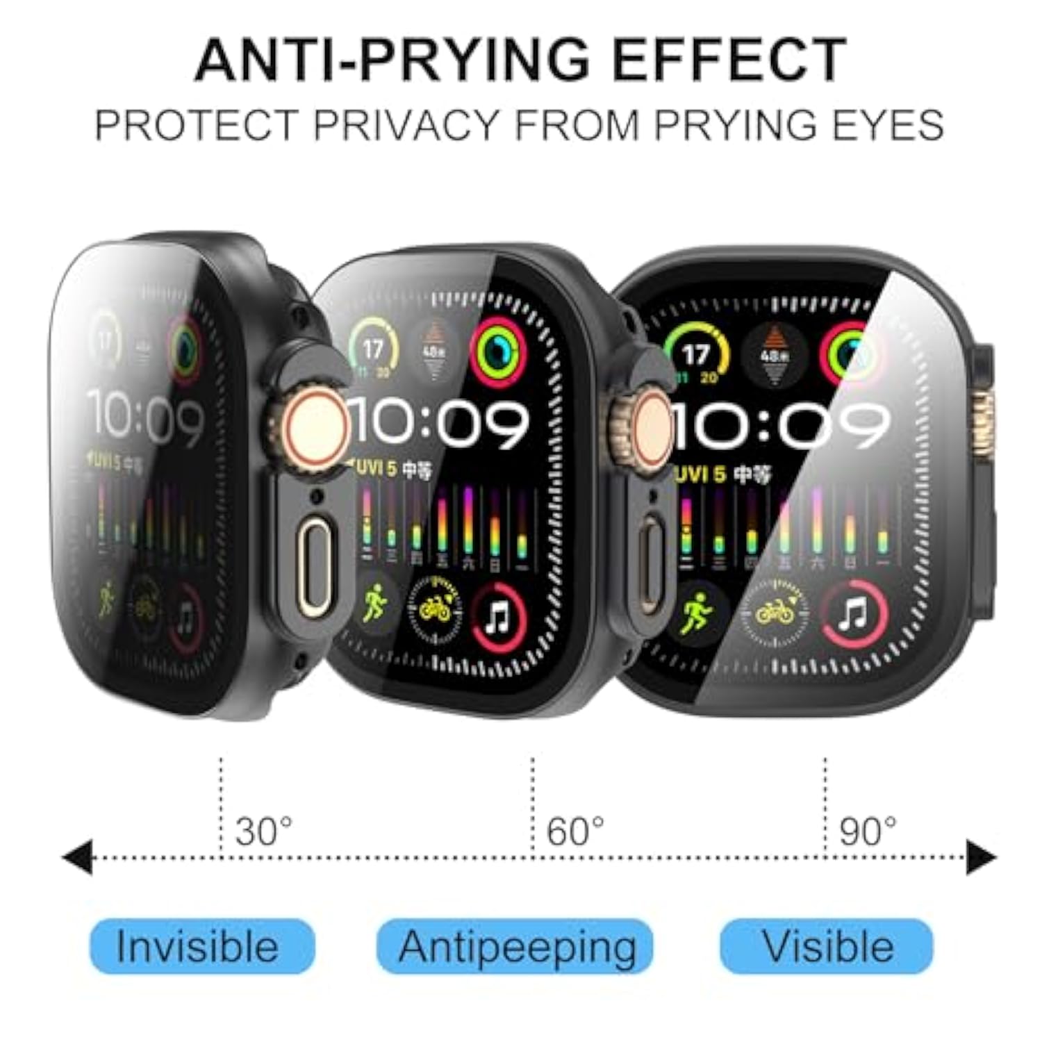 [9 Pack Case Compatible With 49Mm Watch Ultra & Ultra 2 With Tempered Glass Screen Protector Full Scratch-Resistant Protective Cover Bumper For Watch 49 Mm