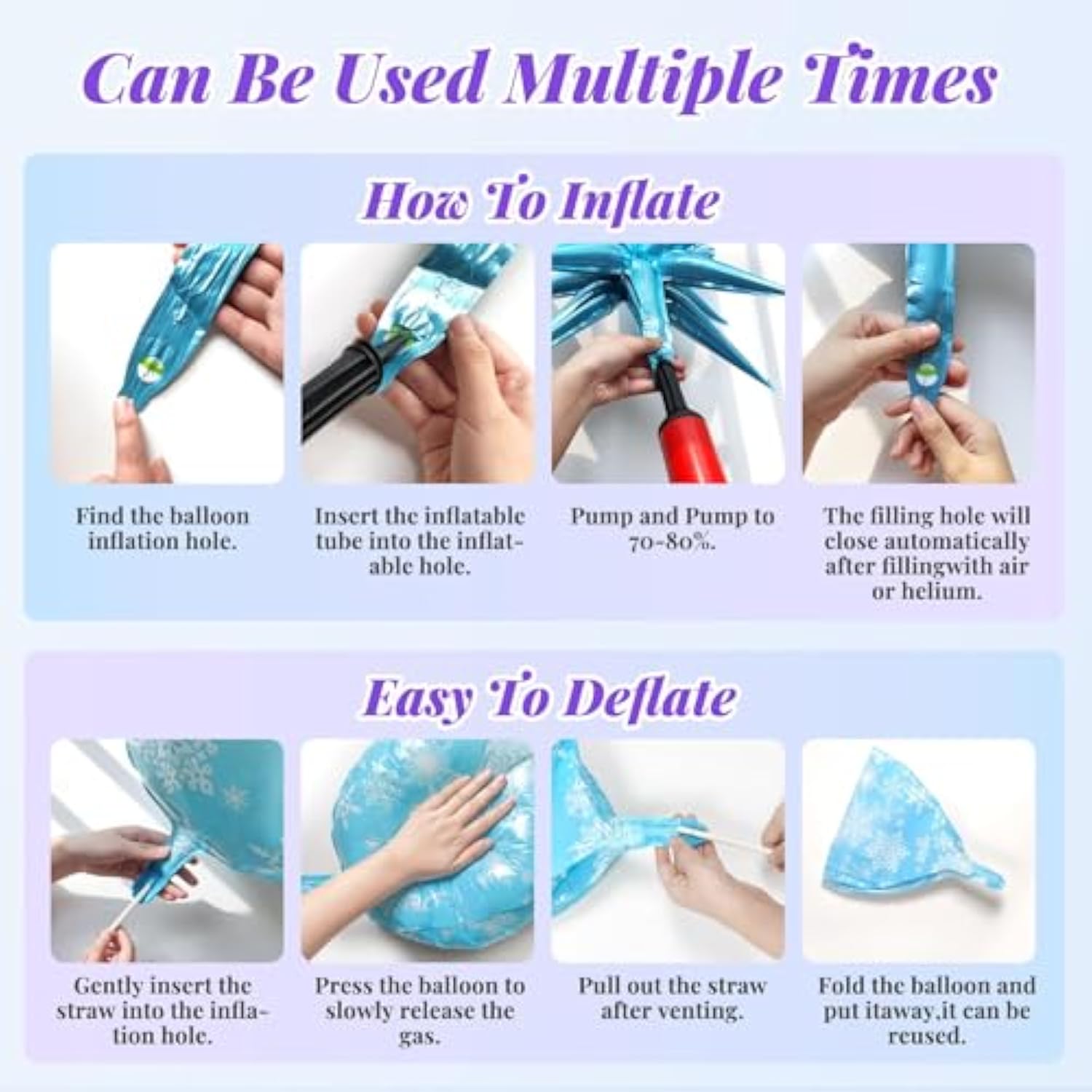 212Pcs Frozen Balloon Arch Garland Kit, Blue Purple White Balloons With Fringe Curtain Snowflake Balloons Birthday Banner For Winter Wonderland 3Th 4Th Frozen Birthday Party Decorations