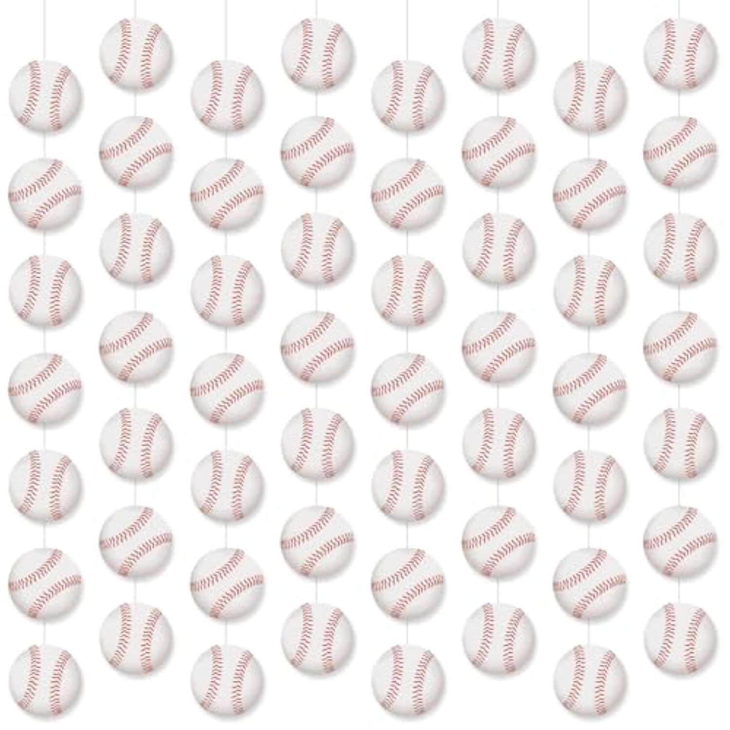 8 Pcs Baseball Garland Banner, Baseball Paper Cutouts Hanging Swirl, Sports Balls Hanging Decorations For Birthday Party Wedding Baby Shower Home Classroom Decor Favors