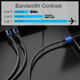Cat7 Ethernet Cable 50Ft, Cat7 Outdoor Cable Triple Shielding Sstp 10Gbps 600M