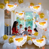 6Pcs Chicken Balloons,White Walking Farm Hen Animals Balloons For Birthday Baby Shower Party Decorations