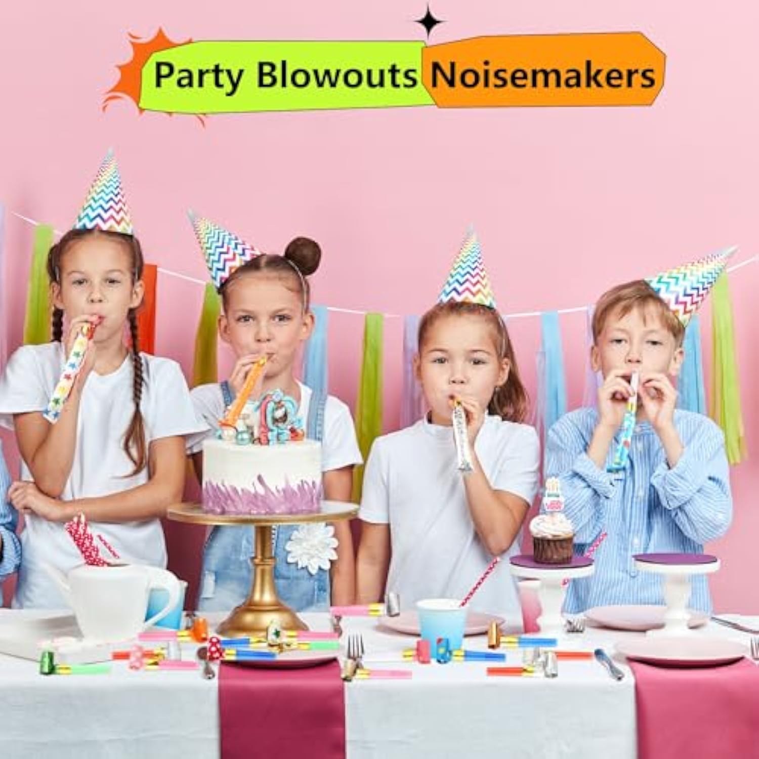 160 Pcs Colorful Party Blowouts and Noisemakers for Birthdays and New Year Parties