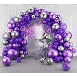 123 Pc Dark Purple Silver Balloon Garland Kit Party Decoration