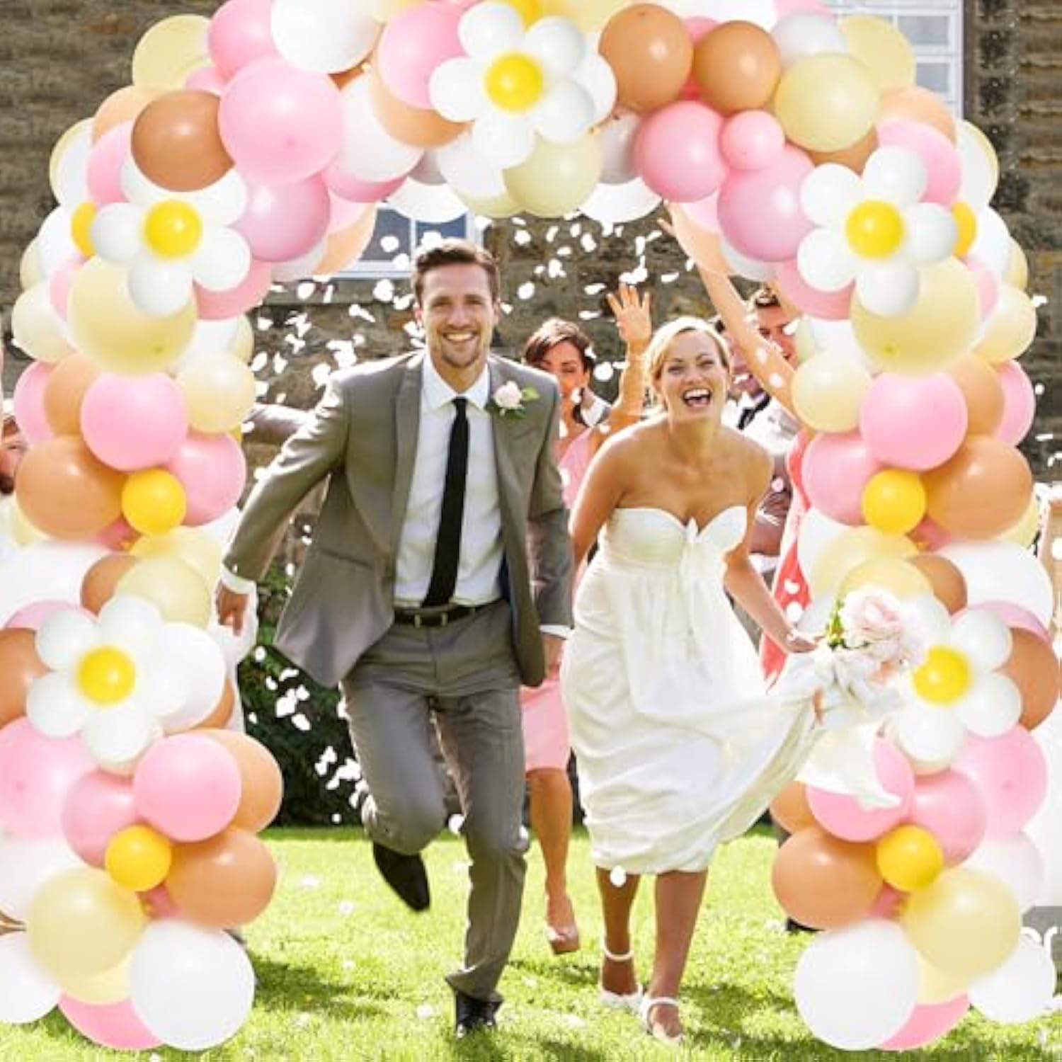 153 Pack Daisy Groovy Balloon Garland Arch Kit Boho Flower Birthday Party Decorations