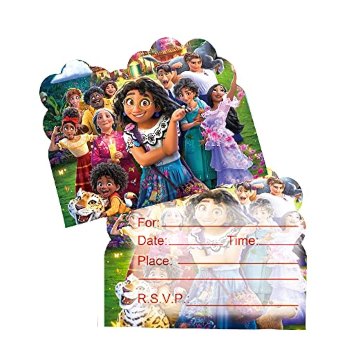 Nc Encanto 20Pcs Modern Cartoon Birthday Invitations, Magic Movie Party Supplies Decoration