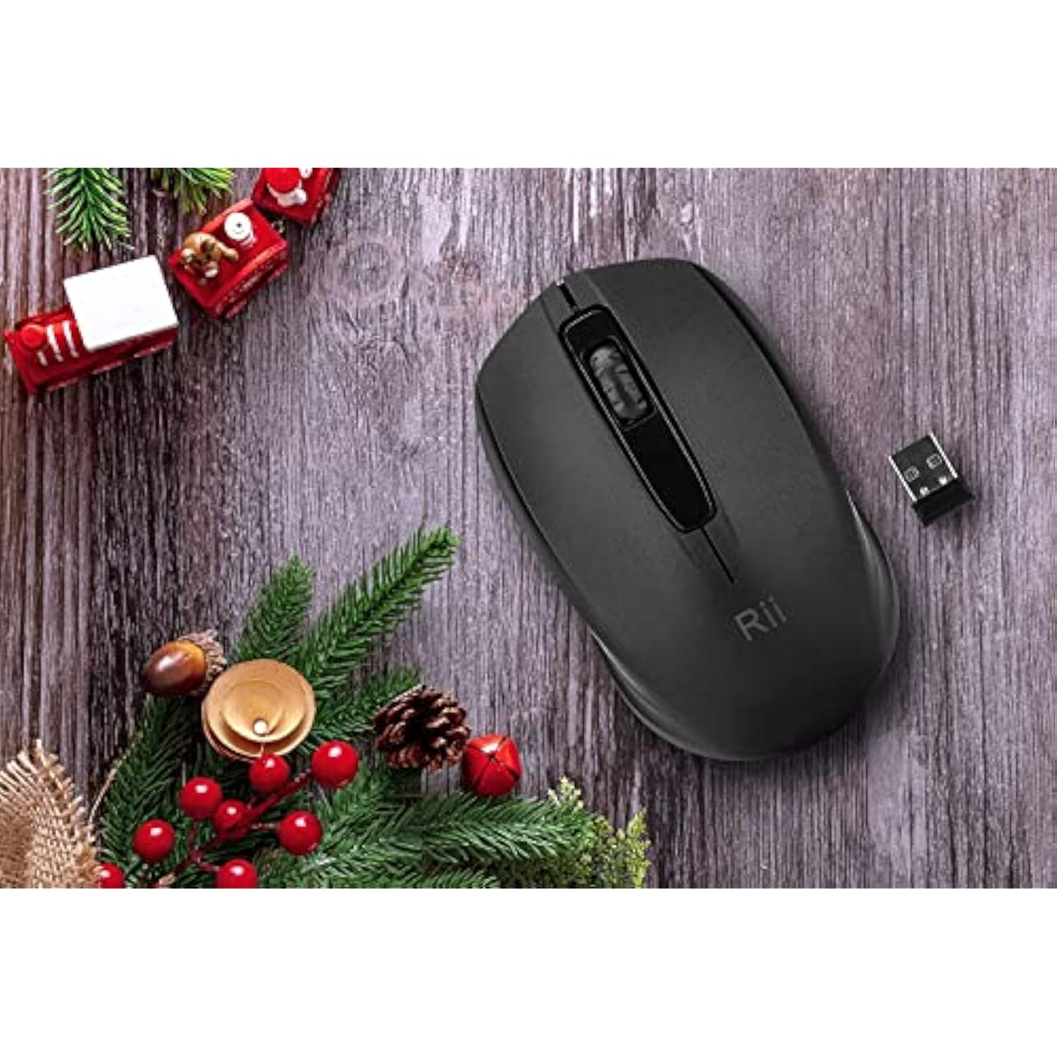 Wireless Mouse, 2.4G Portable Computer Mice For Pc, Laptop, Windows,Office Included Wireless Usb Dongle (Black)