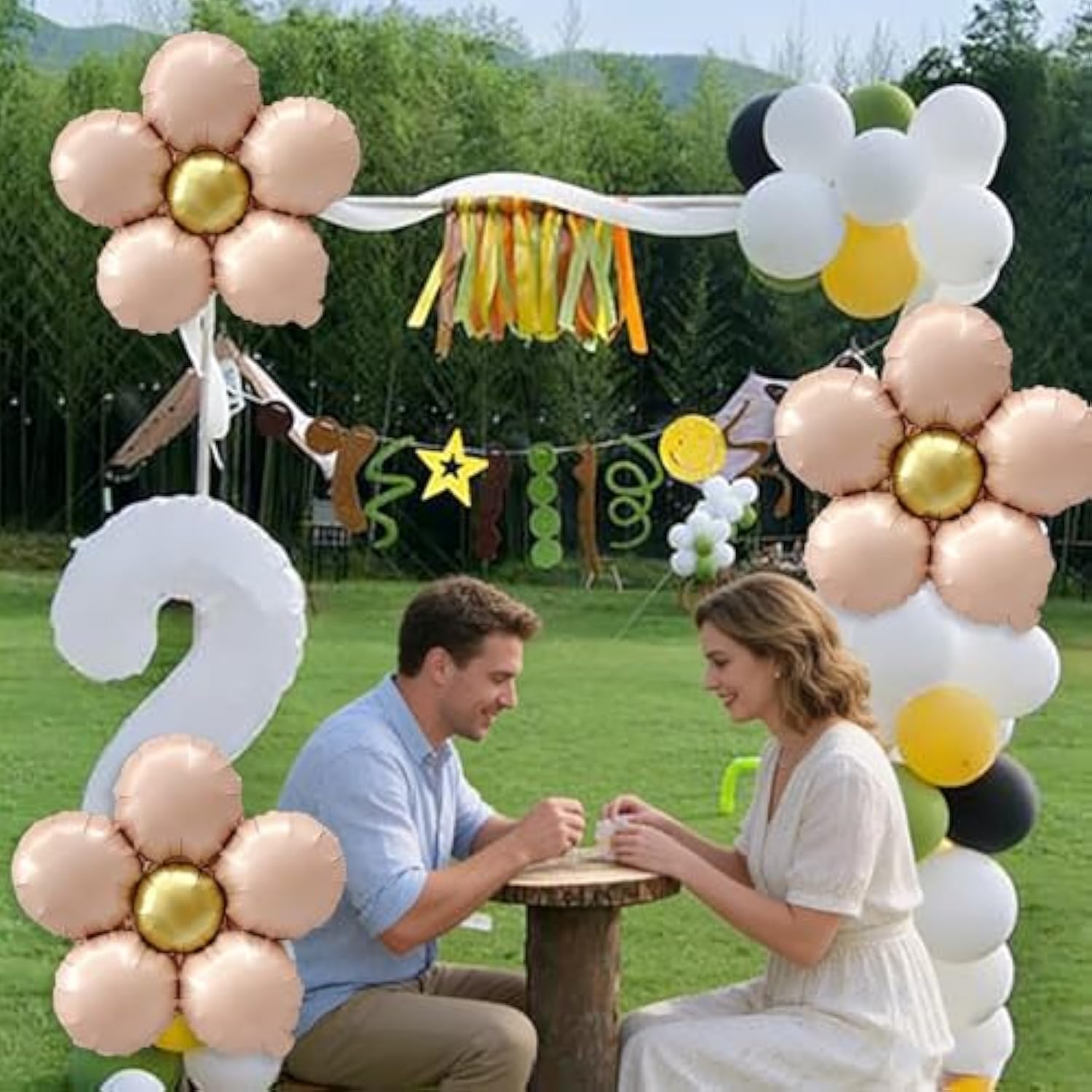 Daisy Balloons Pink Flower Balloons Kit Groovy Party Decorations For Birthday Wedding Anniversary Retro Hippie Groovy Boho Daisy Theme Party Decor Supplies 3Pcs