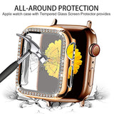 Compatible For Apple Watch Band With Screen Protector Case, Jewelry Replacement Bands 46Mm 45Mm 44Mm 42Mm 41Mm 40 Mm 38Mm 2 Pack Protective Cover For Iwatch Series 10/9/8/7/6/5/4/3/2/1/Se Women