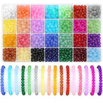 1400 Pieces 6Mm Round Glass Beads For Jewelry Making, 28 Colors Crystal Beads For Bracelets Jewelry Making And Diy Crafts(Solid Color)