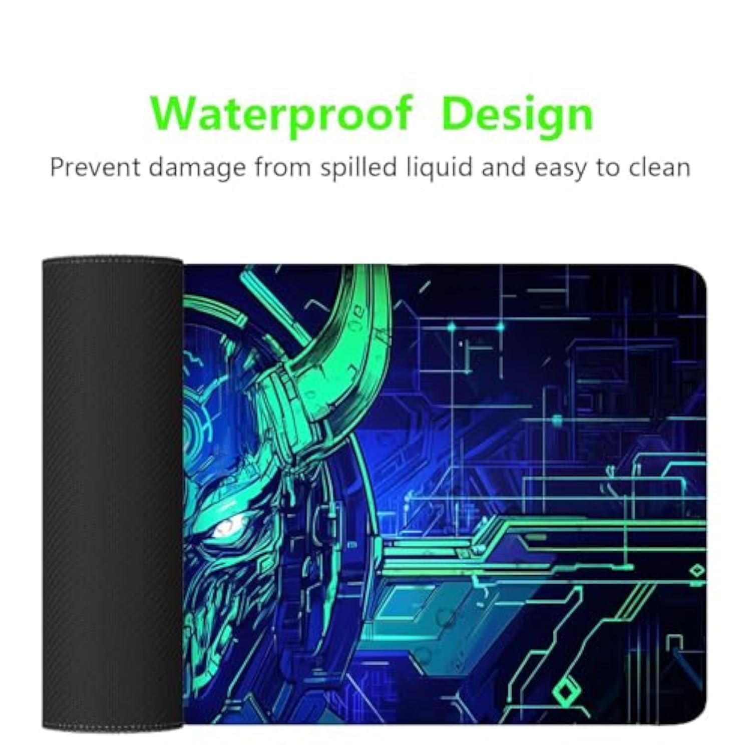 Japanese Samurai Mask Desk Mat Futuristic Fantasy Mask Xl Mouse Pad Large Mousepad Extended Laptop Keyboard Mat Gaming Desk Pad Mouse Mat 31.5"X11.8" Office Computer Keyboard Laptop Home