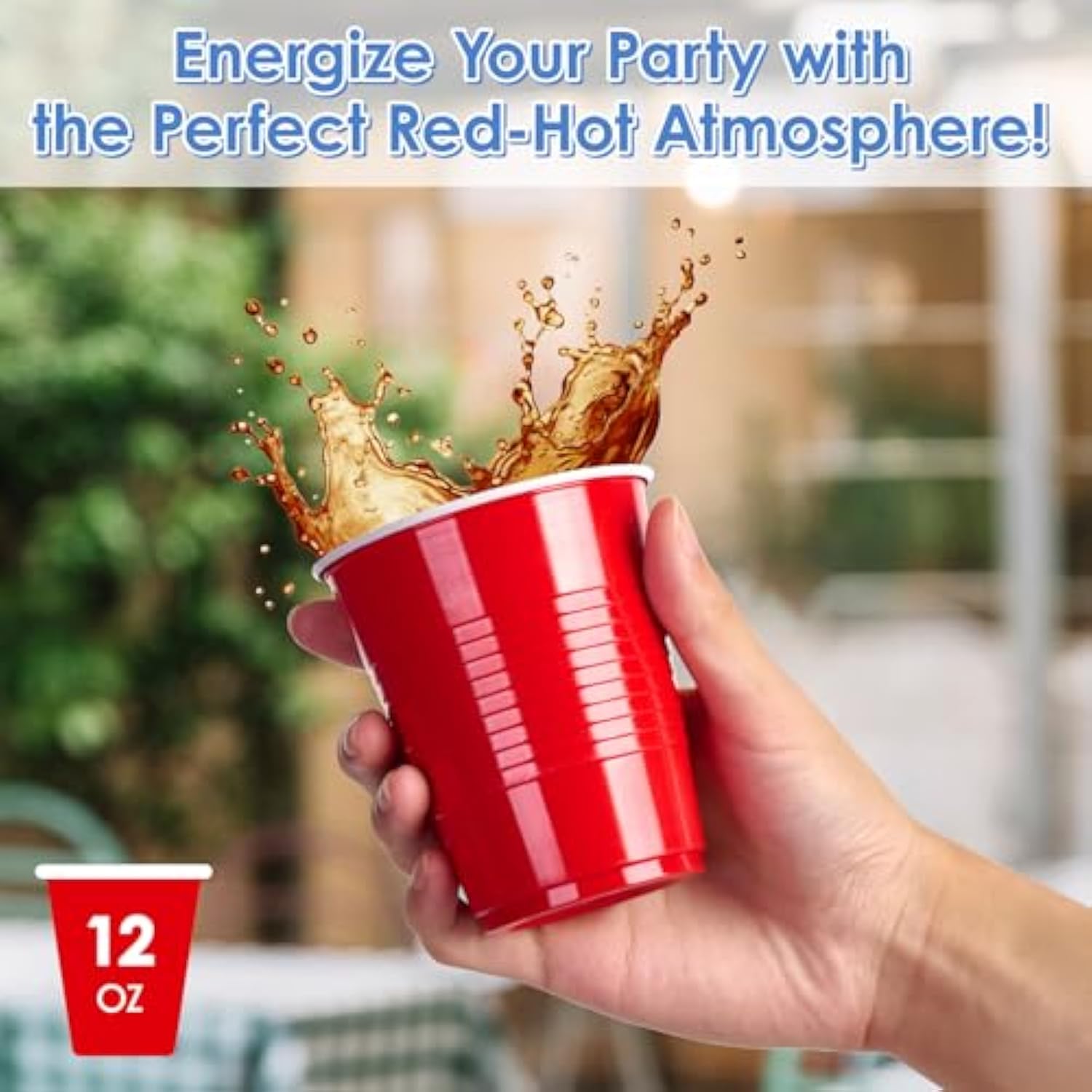 240 Pack 12 Oz Disposable Plastic Cups, Red Party Plastic Cups For Parties, Picnics And Bbq