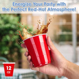 240 Pack 12 Oz Disposable Plastic Cups, Red Party Plastic Cups For Parties, Picnics And Bbq