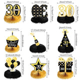 8 Pieces 30Th Birthday Decorations Honeycomb Centerpieces For Women Men Table Toppers 30Th Table Decorations For Thirty Years Birthday Party