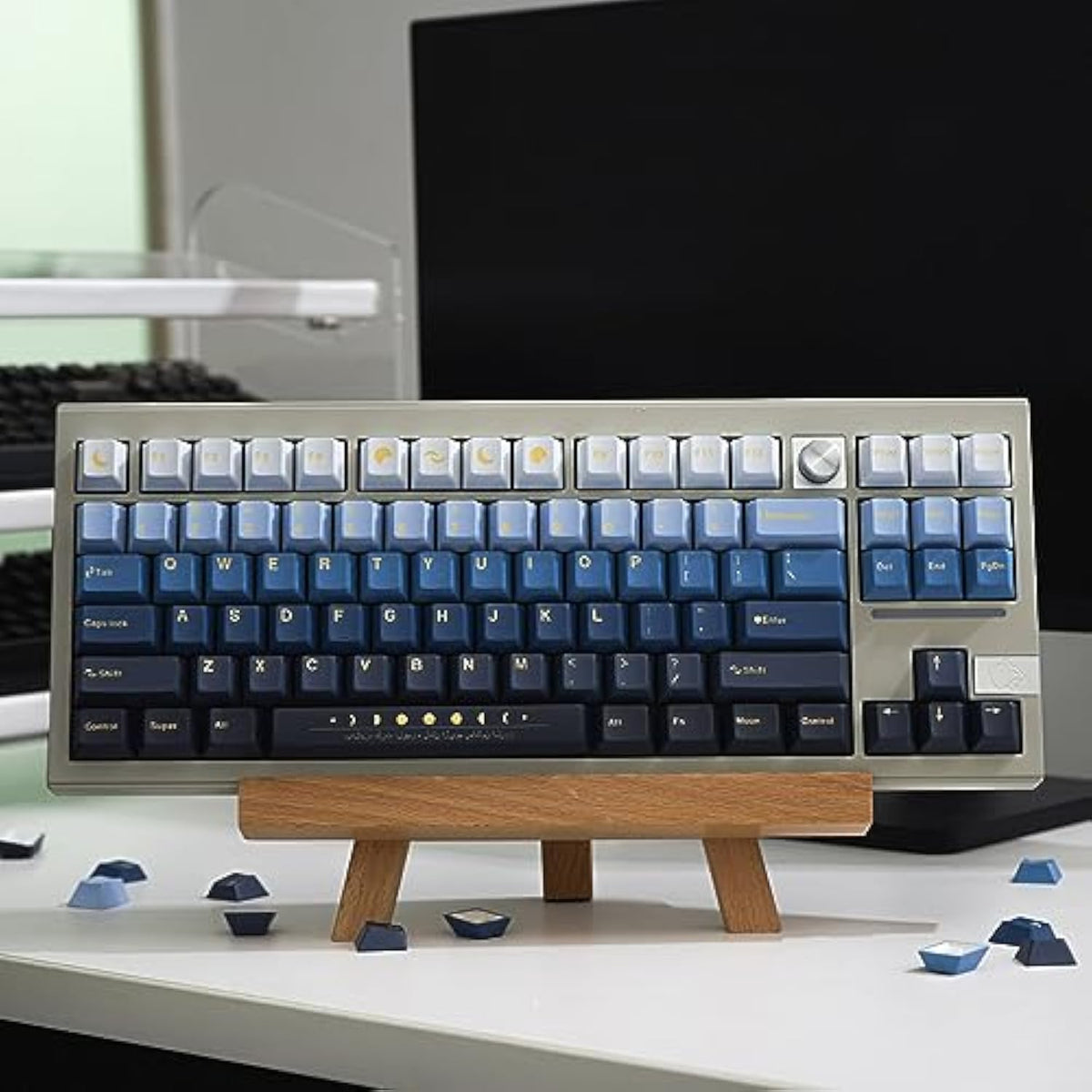 Pbt Keycaps 130 Keys Moon Cherry Profile Keycap Set Custom Dye-Sub Cute Keycap