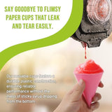 (6-Pack) Reusable Plastic Snow Cone Cups, Compatible With Nostalgia And Cuisinart Snow Cone Machine, Shaved Ice Cups For Syrup, Kid-Friendly, 6Oz