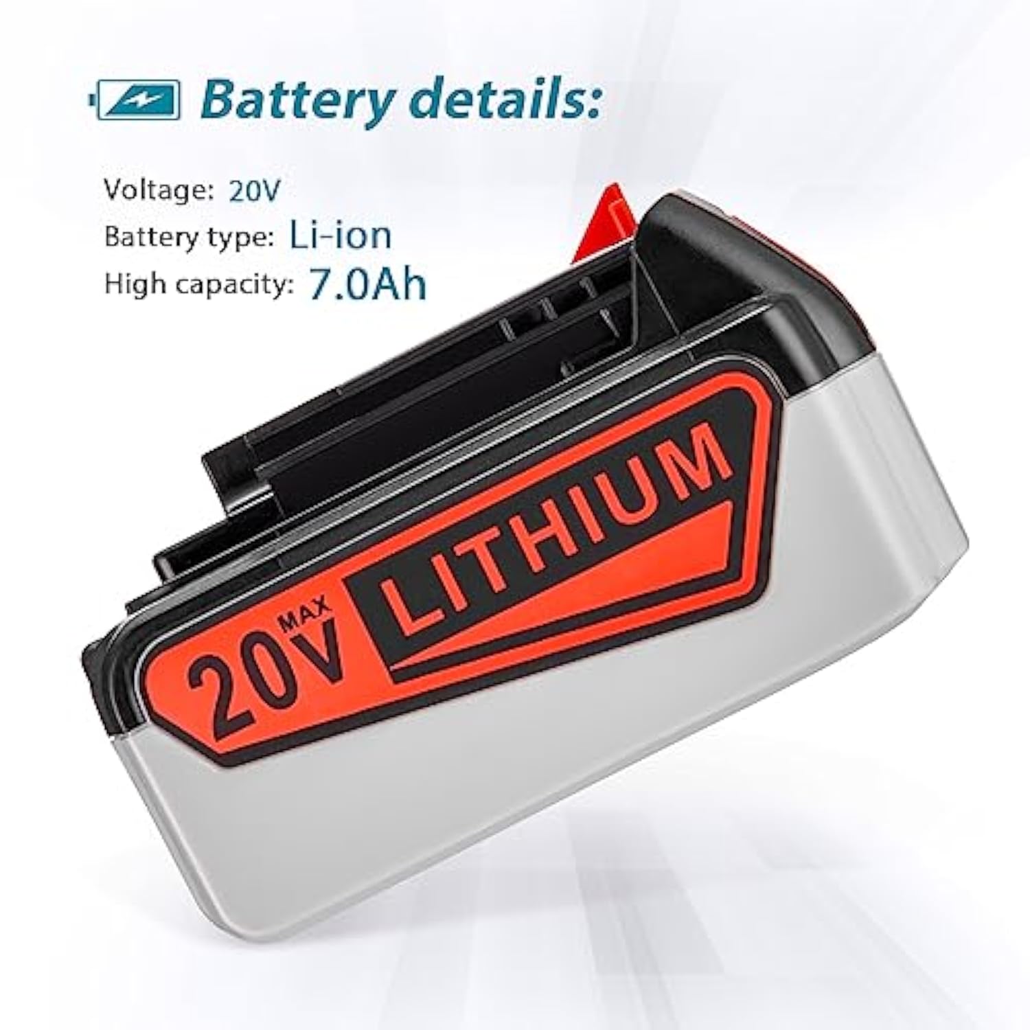 7Ah 20V Replacement Battery and Charger for Black and Decker Cordless Tools