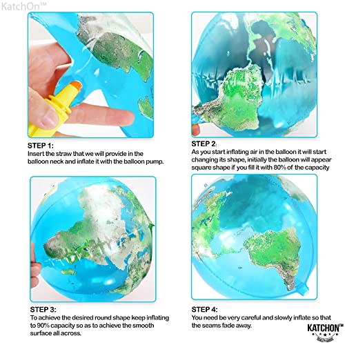 , Globe Balloons for Globe Decorations - Huge 22 Inch, Pack of 6