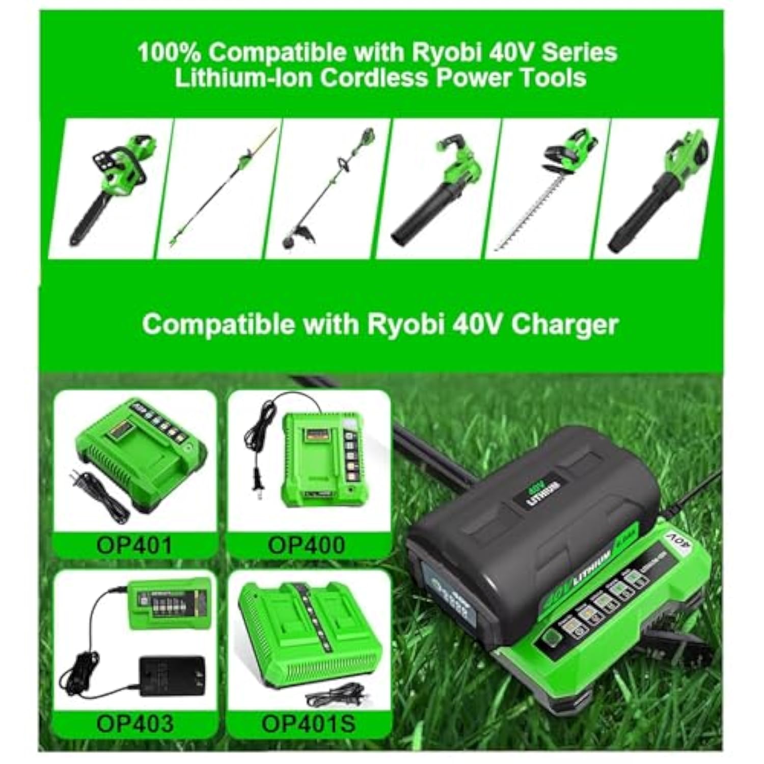 40V 6.0Ah Lithium Battery Replacement For All Ryobi 40-Volt Power Tools Op4060 Op4040 Op4060A Op4015 Op4026A Op40201 Op4050A Op4015 Op4030 Op40401 For Cordless Power Tools Ry40250 Ry40620 Ry40403?