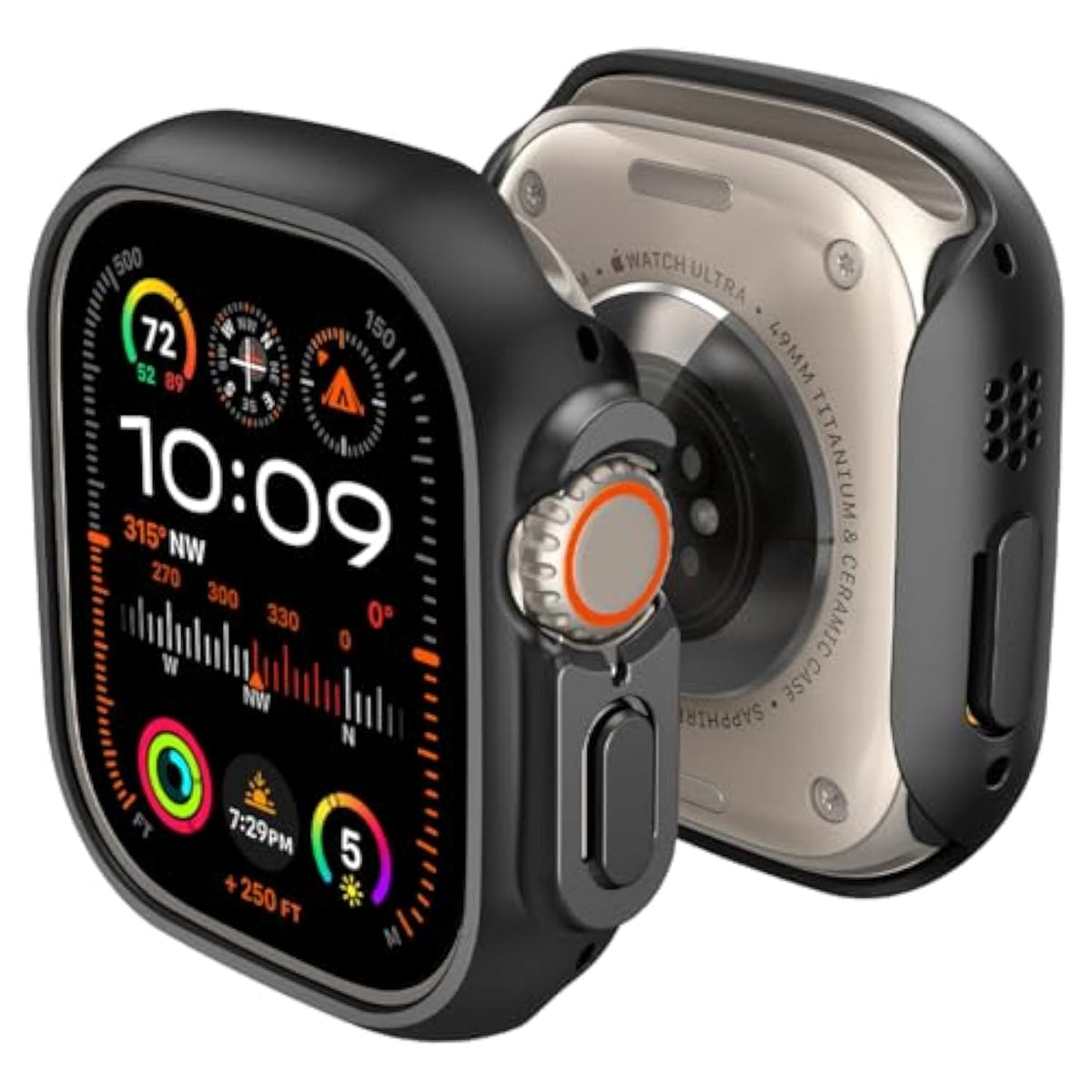 Spigen for Apple Watch Ultra 3/2/1 Case, Thin Fit 49mm Lightweight Hard PC Cover - Black