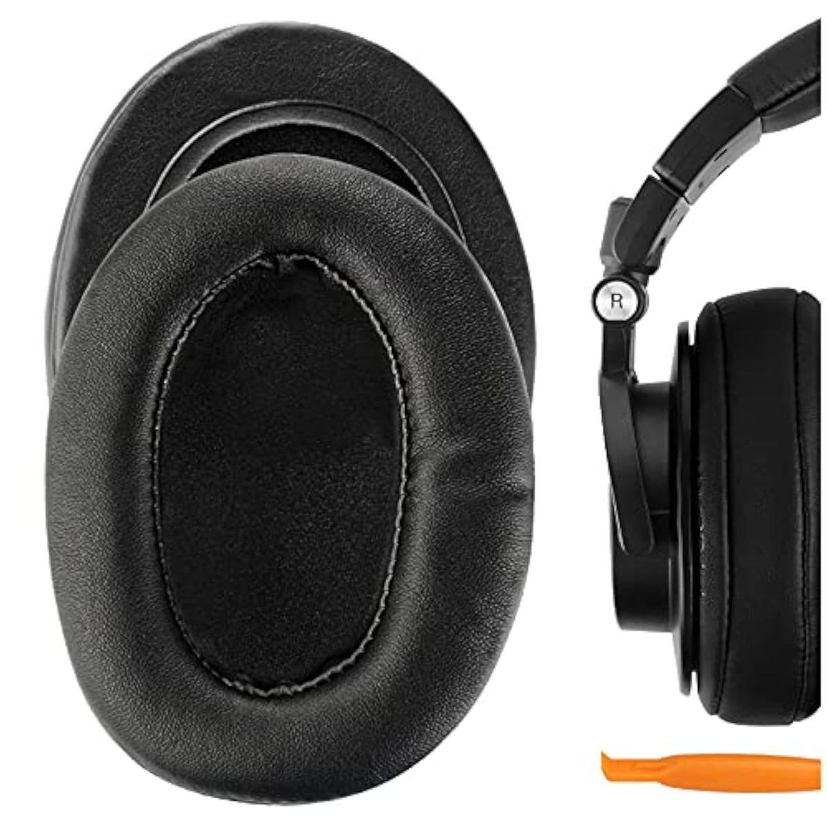 Geekria PRO Extra Thick Replacement Ear Pads for Audio-Technica ATH-M50X/ M50xBT2/ M60X/ M40X/ M30X/ M20X/ M10X Headphones, Ear Cushions, Repair Parts (Black)