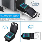 Laptop Backpack 17.3 Inch Computer Backpack Daypack Water-Repellent Laptop Bag With Usb Charging Port For Business/School/Travel/Women/Men (Black, 17.3 Inches)