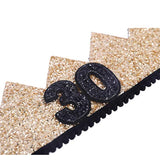 30Th Birthday Crown - 30Th Birthday Party Decoration,Gold And Black 30 Party Crown For Women/Men