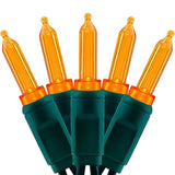 100 Orange One-Piece T5 Led Christmas Lights, 33 Ft High Waterproof Ul Certified Green Wire String Lights (Orange)