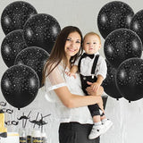 60PCS 12 Inch Galaxy Balloons Outer Space Theme Black Latex for Birthday Party Decor
