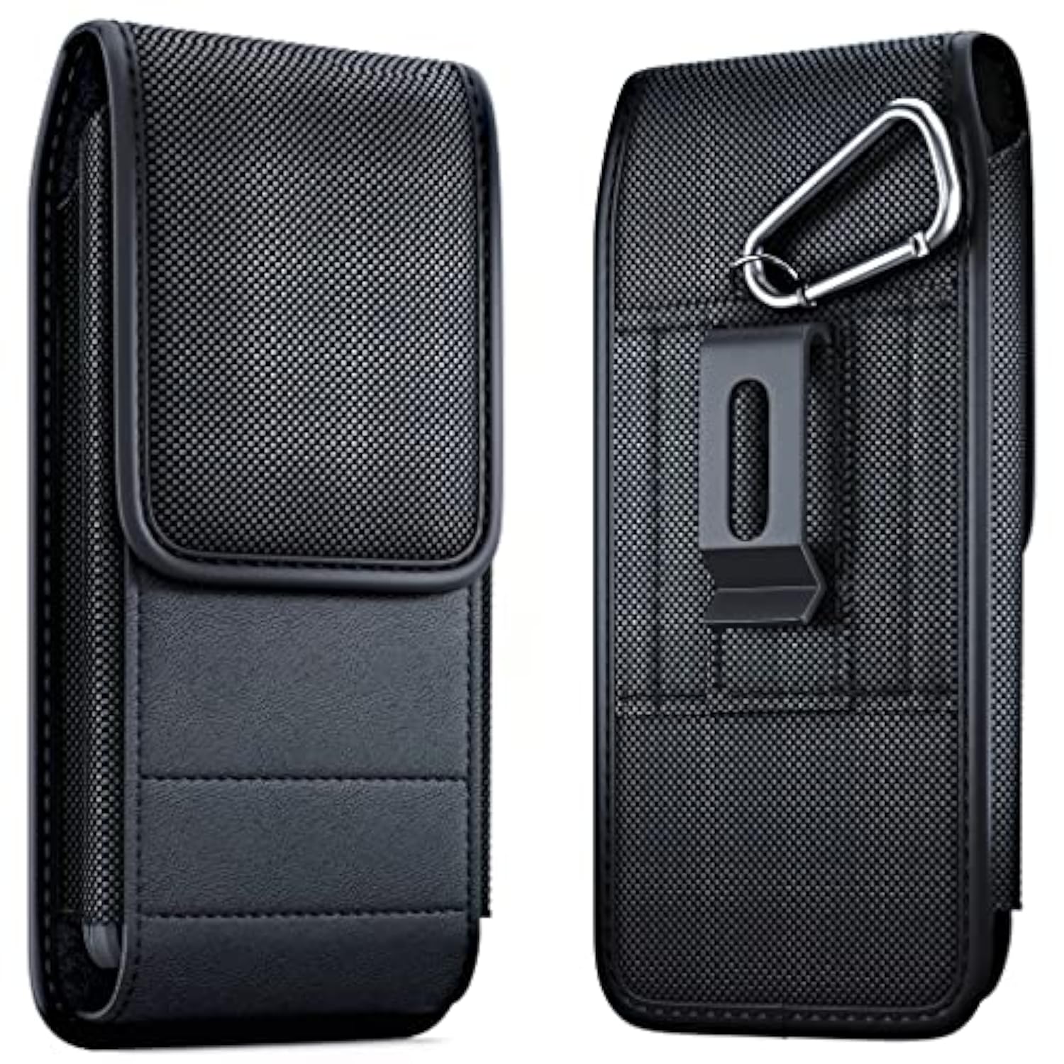 Belt Holder For 16 16E 16Pro 15 Pro 14 13 12 11 Xs Xr – Vertical Nylon Cell Phone Holster Case With Clip For Men Women (Fits Otterbox Commuter Case) Black