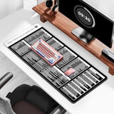 Excel Shortcut Mouse Pad, Large Excel Cheat Sheet Desk Pad, Xxl Extended Computer Mousepad, Office Desk Mat For Laptop And Keyboard, Non-Slip Rubber, Stitched Edges, 35.4"X15.7", Black